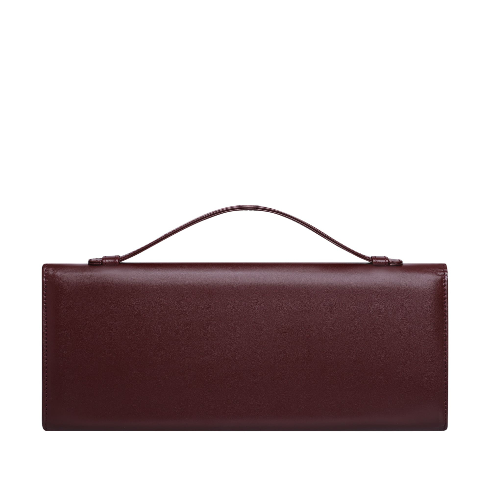 Lange Clutch aus Kalbsleder in bordeaux